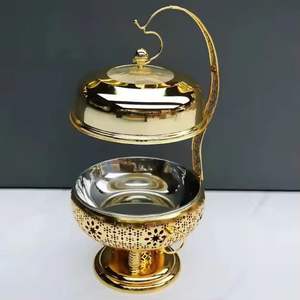 Cazuela Cuadrada de Lujo para Calentar Alimentos, Recipiente Dorado Premium para Mantener la Comida Caliente con Soporte Tipo Puerta de Palacio para Buffet y Catering en Bodas Reales - Product Image 6