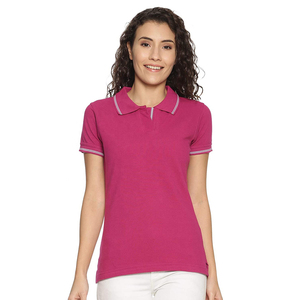 Elegante camiseta polo ajustada para mujer, transpirable, mezcla de algodón y poliéster, mangas cortas, cuello clásico, perfecta para uso diario informal. - Product Image 1