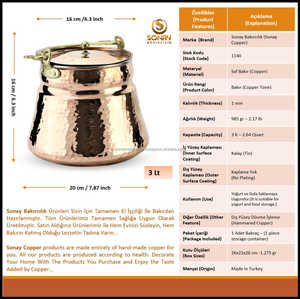 Récipient de stockage alimentaire de cuisine antique en cuivre martelé fait à la main, personnalisé avec des décorations de vaisselle en cuivre pur antique, boîte à provisions - Product Image 3