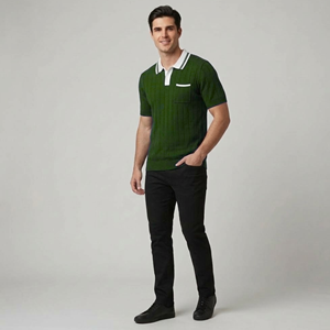 Polo de Punto Plano Novenza, Manga Corta, Informal, con Cuello, de Novenza - Product Image 3