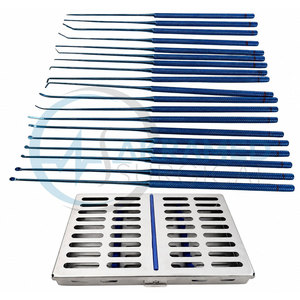 Juego de Microdisectores Rhoton de Alta Calidad de 19 Piezas (Recubrimiento de Plasma Azul) con Casete de Esterilización Instrumentos con Certificación CE - Product Image 2