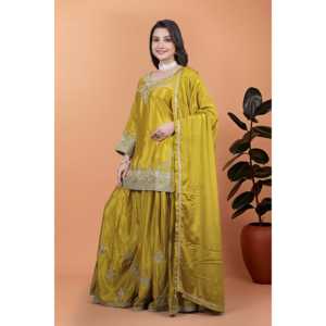 Conjunto de Ropa Elegante para Fiesta, Estilo Indio y Pakistaní, con Top, Pantalón y Dupatta - Product Image 3