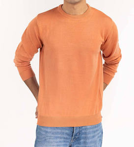 Sweat-shirt personnalisé en molleton épais pour homme, style streetwear, avec bordures côtelées rayées et broderie sur le col ras du cou - Product Image 6