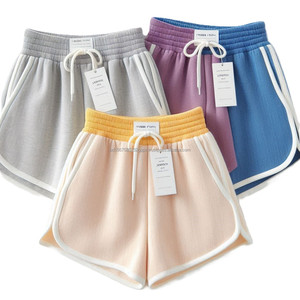 Taille haute femmes doux tricoté Sexy Shorts Fine coton motif solide respirant dames chaud pantalons courts été taille régulière/grande - Product Image 5