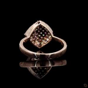 Cushion Cluster Diamond <b>Statement</b> <b>Ring</b> with Filled Diamonds Brilliant Cut 14K Rose Gold 0.60ct Lab Grown Diamonds <b>for</b> <b>Women</b> - Product Image 4