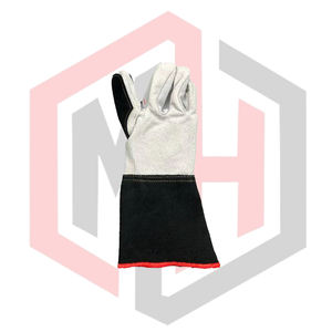 Guantes de Soldadura MIG/TIG de Cuero Vacuno Dividido, Resistentes, Duraderos, 11 oz, Resistentes a Desgarros, Anti-Corte, Anti-Calor, para Bomberos - Product Image 3