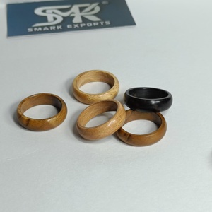 Anillos de Madera Pulida Ecológicos de Diseño, Anillos de Madera Natural Sólida Hechos a Mano, Joyería Moderna de Moda, Lote al por Mayor - Product Image 5