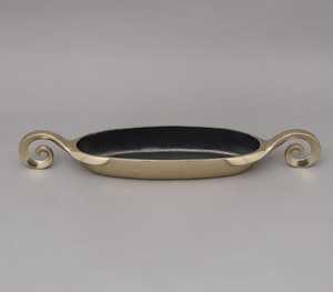 Fabriqué pour être admiré, bol de service moderne minimaliste en métal, finition polie, intérieur noir, passe au lave-vaisselle, usage domestique - Product Image 4