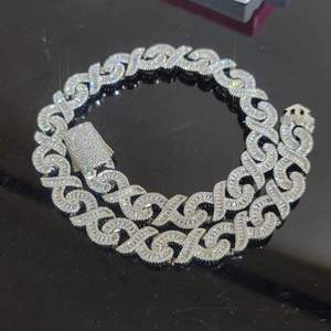 Luxury Infinity Link <b>Chain</b> Necklace VVS Moissanite Diamond Hip Hop Jewelry for Men Unisex Statement Premium Style <b>Iced</b> <b>Out</b> - Product Image 2