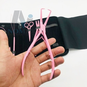 ชุดอุปกรณ์ต่อผม สีชมพูอ่อน สแตนเลสสตีล พร้อมกรรไกรขนาดเล็ก กิ๊บติดผม เข็มแบบ C  รับผลิตแบรนด์ส่วนตัว - Product Image 4