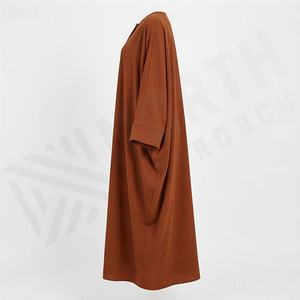 2025 OEM Kimono Abaya pour femmes musulmanes, en tissu polyester épais, doux et très extensible, col en V, manches longues, pour fêtes, Ramadan, mariages - Product Image 3