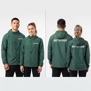 Veste à capuche unisexe 100% nylon à séchage rapide, fermeture éclair intégrale, coupe-vent, imprimé personnalisé, manches longues, imperméable, veste de pluie - Product Image 5