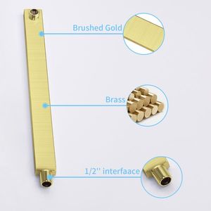 Sistema Doccia a Pioggia da Parete 10 Pollici con Doccetta, Finitura Oro Spazzolato - Product Image 6