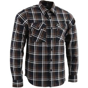 Camisa de Franela a Cuadros para Hombre, Manga Larga, Algodón, con Botones, Marrón, Blanco y Negro, Hecha en Pakistán, 2026 - Product Image 6