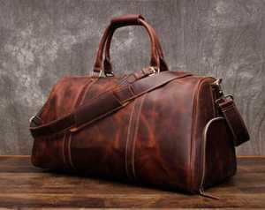 Bolsa de Lona Tipo Barril con Dos Asas y Cierre de Cremallera, Bolsa de Viaje de Fin de Semana para Hombre, Gran Capacidad, Correa para el Hombro - Product Image 1