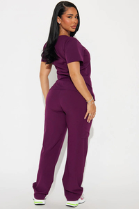 Ensembles d'uniformes médicaux personnalisés pour femmes, en tissu toile Spandex/Polyester, à manches courtes, avec logo sur mesure, vente en gros - Product Image 3