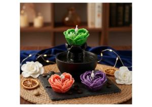 Beautiful Luxurious Spice Scented <b>Paraffin</b> Wax Aromatherapy Candles Handcrafted Flower-Shaped Environment-Friendly Decorative - Product Image 3
