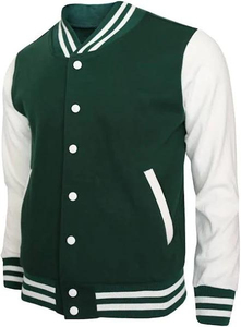 Veste de baseball en laine pour homme et femme, broderie de lettres, style hip-hop, épaisse et chaude, veste de varsity - Product Image 3