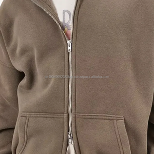 Sweats à capuche personnalisés pour hommes en gros Logo personnalisé impression et broderie coton grand poids Style décontracté fermeture éclair de haute qualité - Product Image 5