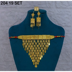 Bijoux de mariage du Moyen-Orient luxueux, exquis et élégants, dernières tendances MIJ, ensemble de bijoux vintage plaqué or de haute qualité - Product Image 1