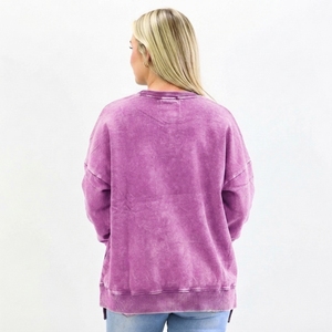 Sudadera Signature para Mujer con Lavado Ácido, Ropa de Felpa de Algodón Suave de Primera Calidad con Logotipo Personalizado, Servicio de Proveedor OEM - Product Image 6