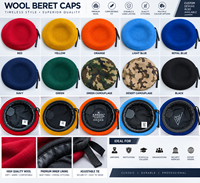 Béret tactique personnalisé en pure laine, idéal pour la sécurité et l'usage professionnel, conforme aux normes ISO, béret d'entraînement.