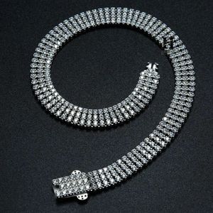 Luxury Multi-Row Tennis Bracelet, 3-Row <b>Silver</b> Tone Cubic Zirconia Chain <b>for</b> <b>Men</b> - Product Image 5