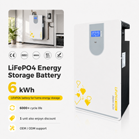 Batería de Litio Solar LiFePO4 de 6kWh 25.6V para Almacenamiento de Energía Doméstica Fuera de la Red, IP54, 6000+ Ciclos, Comunicación LCD RS485 CAN