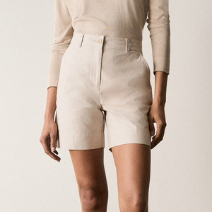 Shorts de Mujer de Alta Calidad, 100% Algodón, para Verano, Casuales, con Bolsillos Laterales, Cintura Elástica con Botones, Secado Rápido y Transpirables - Product Image 4
