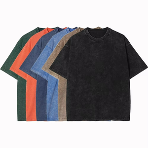 T-shirt en coton tie-dye surdimensionné pour homme, manches courtes, col rond, jersey décontracté, couleur unie, longueur normale - Product Image 4