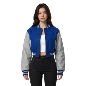 Veste universitaire personnalisée pour femmes, manches en cuir, corps en satin, graphismes personnalisés, vente en gros pour les marques de streetwear - Product Image 5