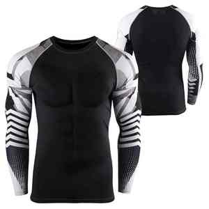 Eco-Friendly Men's Gym Fitness Compression <b>Shirts</b> Polyester Cotton Quick Dry Breathable Full Sleeve Customizable Sizes & Color - Product Image 4