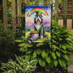 Drapeau de jardin multicolore Bearded Collie St Patrick's Day Bannière décorative de boîte aux lettres et de patio pour la cour et la pelouse Oeuvre d'art pour les parterres de fleurs - Product Image 2