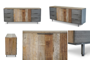 Cómoda Dexter Ze de Madera Maciza de Teca con 6 Cajones, Mueble de Almacenamiento Escultural con Acabado Natural para Dormitorio y Espacios de Vida Refinados - Product Image 3