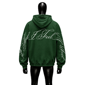 Sudadera con capucha verde con cremallera, color esmeralda, pino, verde olivo, bosque, caza, botella, jade, extragrande, holgada, relajada, para catálogo de comercio electrónico, boutique, venta minorista - Product Image 2