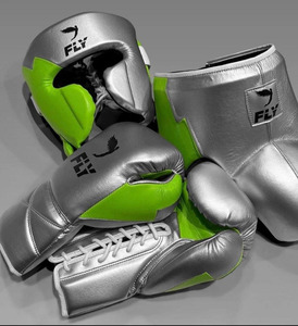 Durable Leather Boxing Training Set with <b>Gloves</b> Headgear and Groin Guard for Sparring and Fitness Work - Product Image 2