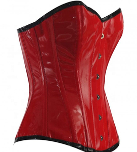 Corsé de Cuero Sintético Rojo para Mujer, Faja Moldeadora con Control Firme, Diseño con Botones Frontales, Uso Diario, Talla Adulto - Product Image 2
