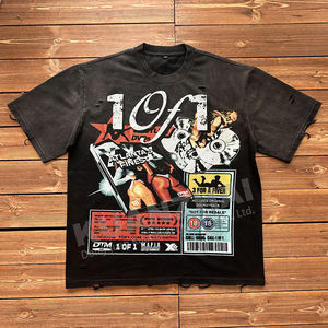 Camisetas Personalizadas de Algodón 100% con Lavado Ácido, Estilo Formal y Urbano para Hombre, de Alta Calidad, Vintage, Oversize, Tejidas, con Estampado Largo - Product Image 2