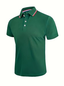 Chemise de golf décontractée pour homme, couleur verte, fabriquée sur mesure au Pakistan, respirante, tricotée, style streetwear et hip-hop - Product Image 2