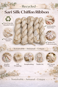 Fil de soie de sari recyclé durable, filé à la main, multicolore, fibre écologique pour le tricot, le crochet et les travaux d'artisanat, 100g - Product Image 2