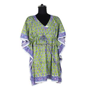 Robe de soirée africaine pour femmes, robes ethniques, robes courtes kaftan pour femmes KFCS077, meilleure fabrication de robes pour femmes avec impression à la main - Product Image 5