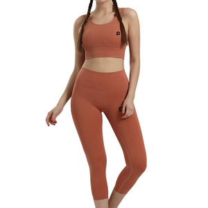 Conjunto de Yoga para Mujer, Diseño Nuevo, Profesional, Cintura Media, 2 Piezas, 100% Algodón, Elástico, Nueva Llegada - Product Image 1