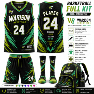 Warison Industries Custom Basketball Uniform Set Sublimation Print Unisex Adult Jersey Short Socks Backpack Set - Product Image 3