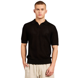 Polo en tricot pour homme, manches courtes, coton premium, texture douce, coupe ajustée, décontracté, élégant, vêtements d'été respirants, vente en gros - Product Image 4