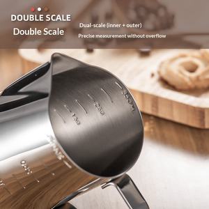 Jarra <span class=keywords><strong>de</strong></span> Acero Inoxidable 304 <span class=keywords><strong>de</strong></span> Grado Alimenticio para Barista, para Latte Art, Espumar Leche Manualmente, 600ml/1000ml - Product Image 4