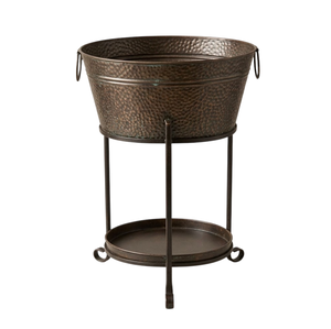 Bac à boissons en acier galvanisé de qualité supérieure avec support en fer noir, refroidisseur de boissons pour fêtes, seau à glace et bacs à vin pour mariages - Product Image 5