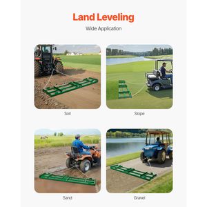 Erpice a barre pesanti da 8 piedi con barre regolabili, catena da 72 pollici, per uso agricolo, trainabile, azionato da motore, livellatrice per vialetti, rastrello per paesaggistica - Product Image 6