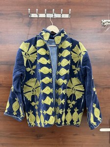 Veste en velours brodée à la main avec un motif floral, style décontracté, idéale pour les soirées ou un usage quotidien - Product Image 5