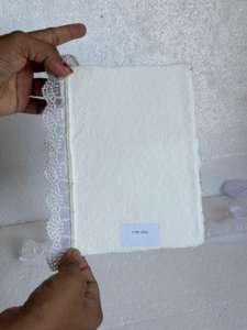 Invitaciones de Boda de Lujo con Borde Decorativo, Papel Hecho a Mano, Encaje Vintage, Ecológicas, de Algodón, Estilo Ángel, Color Personalizado - Product Image 5