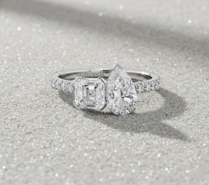 Stonewels Toi Et Moi Pav Lab-Grown Diamond Rose Gold Plated Prong Set for Certified <b>Ring</b> - Product Image 2